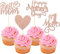 24 Stück Happy Mother's Day Cupcake Toppers Glitter Nummer 1 Mutter Liebe Herz Beste Mutter Cupcake Picks für Frauen Geburtstag Glückliche Mutter Tag Thema Party Kuchen Dekorationen Zubehör Rosegold