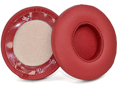 Solo3 Cuscinetti auricolari di ricambio per cuffie Beats Solo 2 & Solo 3 senza fili, cuscinetti auricolari in memory foam con morbida pelle proteica (Vino Rosso)
