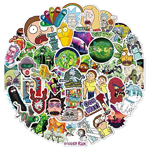 100 Rick and Morty Aufkleber ATVOYO-Kids Aufkleber Dekorieren Zimmer Aufkleber für Koffer Snowboards und glänzende Oberfläche Rick and Morty Cartoon Aufkleber für Erwachsene und Kinder
