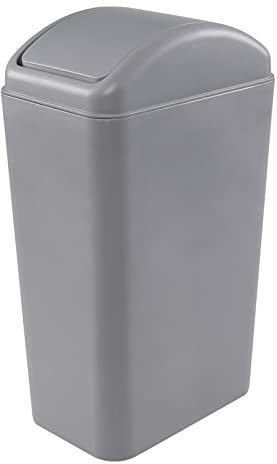 Uumitty 20 Litre Plastic Kitchen Indoor Swing Bin Dustbin, Grey, 1 Pack, T