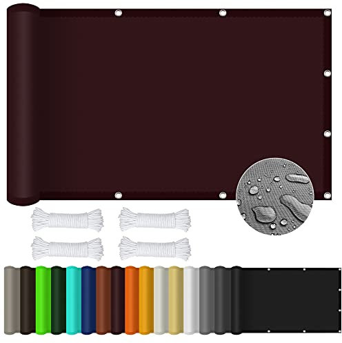 Sonnensegel Wasserdicht Sonnenschutz 2 x 5 m Rechteckig Wasserdicht UV Schutz Segeltuch Pergola Wasserdicht 98% Uv Schutz für Terrasse, Balkon, Pool und Garten, Weinrot