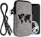 kwmobile Handytasche für Smartphones L - 6,5 - Filz Handy Hülle Schwarz Hellgrau - Handy Tasche mit Kette 16,5 x 8,9 cm Innenmaße - Travel Umriss