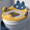 Toilettensitz Kinder WC Sitz -Toilettentrainer mit Sanft Kissen,Griff und Rückenlehne,Töpfchen Training Sitze WC-Trainer mit Spritzschutz, Kindertoilettensitzaufsatz für Kinder 1-8 Jahren (Gelb)