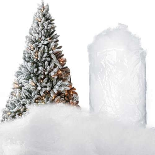 Tatuo Decorazione Natalizia con Neve Finta Neve Artificiale Neve Fibra Soffice Neve Interna per Albero di Natale Inverno Mantello Villaggio Natività Natale Display, 7 Once per Busta (3)