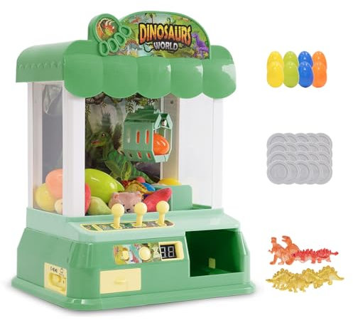 Arkyomi Mini Griffe Machine Bonbons poupée Gachapon Pince pièce Poussoir Griffe Machine câlins électrique Griffe Machine avec Musique Enfants(Vert)