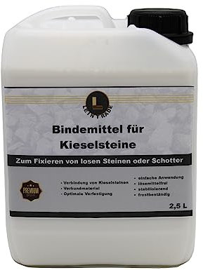 Legante per ghiaia (2,5 L) per collegare ciottoli o pietrisco di tutti i tipi in un contenitore da 2,5 l.