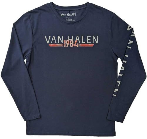 Van Halen T Shirt 84 Tour Official Unisex Navy Blue Long Sleeve M