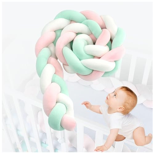 BesBet Bettschlange Baby FüR Antikollisionskopf Bettschlange Geflochten Ideal Zum Verschenken Und Dekorieren,A-200CM