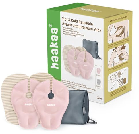 haakaa Kompression zum Kühlen und Aufwärmen; Gel-Pads für kaltes warmes Stillen, unverzichtbar für das Stillen und die Erholung nach der Geburt
