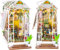 MeYuxg Sunshine Town Book Nook Kit DIY, Book Nook Gartenhaus mit LED-Licht, 3D Creative Booknook Puzzle aus Holz für Basteln, DIY Miniature House, Miniatur Deko Geschenke (Gartenhaus)