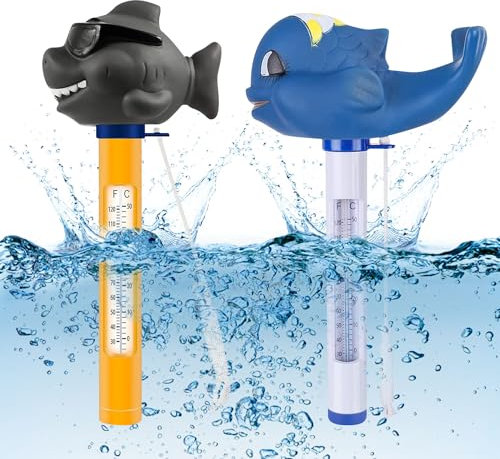 Schwimmende Pool Thermometer, 2 Stück Wasser Temperatur Thermometer, Pool Thermometer, Schwimmende Wasserthermometer, Floating Pool Thermometer, Schwimmbadthermometer für Swimmingpool, Spas, Aquarien