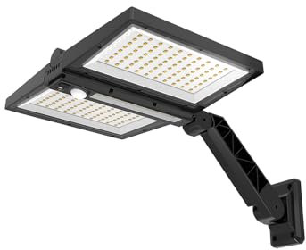 LUMISKY Solar-Spot, 2 Köpfe, schwarz, leistungsstarke Beleuchtung, LED, weiß, Clipper Schwarz, 37 cm, mit Bewegungsmelder, schwenkbar