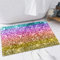 EMFSLA rutschfest Badezimmer Badeteppiche,Weich Hochflor Saugfähig Badvorleger Waschbar Flauschige Mikrofaser Badematte,Regenbogen-Glitzer-Hintergrund,40x60 cm