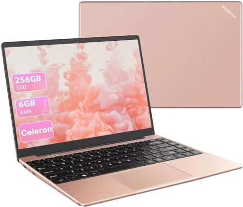 WOZIFAN Ordenador Portátil 14 256GB SSD N4020(hasta 2.8Ghz) 2-Core Win 11 PC 1920x1080 FHD Dual WiFi BT 4.2 Soporta 1TB SSD Expansión con Ratón Inalámbrico para Trabajo-Estudio-Aprendizaje