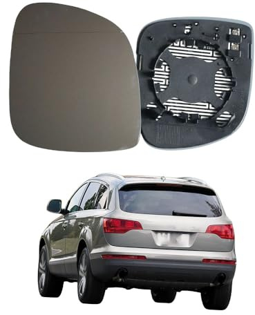 Cristal Del Espejo Retrovisor para A-UDI Q7 2006-2009,2009-2014,2015+, Cristal de Retrovisor Exterior Calefaccionado con Placa Trasera, Se Adapta al Lado Izquierdo O Derecho Del Vehículo
