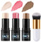 Contouring Viso Stick, 3 Pezzi Bronzer Blush Sticks con pennello, Contour Highlighter, Bacchetta di Bellezza per Fard, Impermeabile Leggero Stick di Trucco, Finitura Naturale Liscia A Lunga Durata (A)