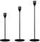Black Candle Holders Set of 3, Candlestick Holders, Metal Candle Stand Holder for Taper Candles, Tall Candle Sticks Holder for Candlelight Dinner, Halloween Party Decoration