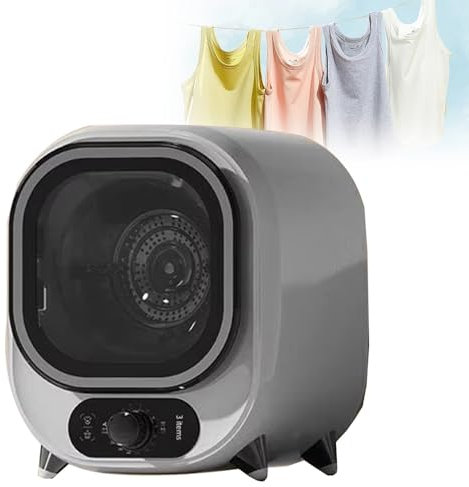 ELIKBH Mini Sèche Linge, Sèche-Linge Électrique, Sèche-Linge Portable Mini essoreuse, 5 Modes de séchage, Charge de 0,8 kg, Sécheur Tambour en Acier Inoxydable, Sèche-Linge Ventilé(White)