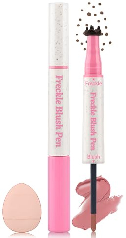 Erinde Freckle Blush Pen, 2-in-1 Sommersprossen Stift & Flüssige Rouge, wasserfester, Natürlichkeitsgetreu & Multifunktionsfähig Make up Stift