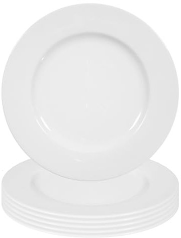 Seltmann Weiden Rondo/Liane Speiseteller 27 cm, 6er Set, Flache Essteller in zeitlosem Design, Spülmaschinen- und Mikrowellenfest, Porzellan, Weiß