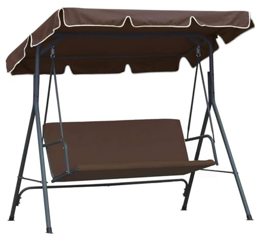 Hollywoodschaukel Dachbezug 210x145 cm für Garten Schaukel: Dachplane Ersatzdach Hollywoodschaukel Ersatzteile Dachplane Wasserabweisend und UV Schutz (Braun)