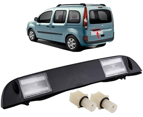 clickmax Rear Number Plate Light Assembly compatible with Kangoo II 2008-2013, Registration Lamp Holder