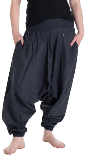Vishes - Alternative Bekleidung - Lange Unisex Baumwoll Haremshose Schlupfhose Einfarbig Einheitsgröße 34-46