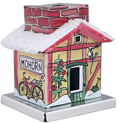 KNOX - Räucherhaus/Räucherkerzenhalter The Little One aus Metall - für Räucherkerzen Größe S - Motiv: Bahnhof - Höhe: ca. 4,5 cm