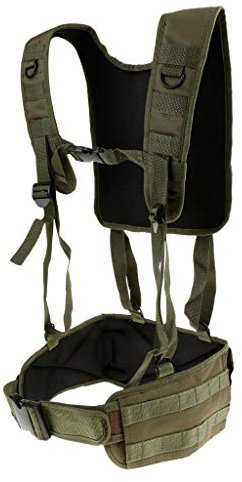 Inzopo Molle Combat Vest with Battle Belt Hunting Harness Plate Carrier Chest Rig Army Green