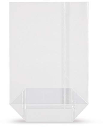 Elke-Plastic OPP Kreuzbodenbeutel 30mµ I 8,5x14,5cm 100 Stück Volumen ca. 227ml I kleine Bodenbeutel transparent I Klarsichttüten I Gebäckbeutel I Kekstüten I Geschenktüten durchsichtig mit Boden