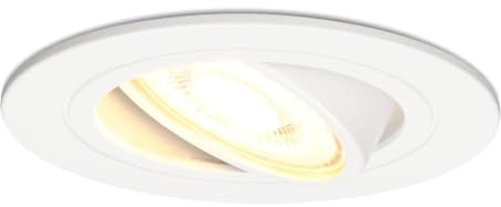 HOFTRONIC - LED Einbaustrahler 230V Schwenkbar Dimmbar Weiß Warmweiß Lichtfarbe Deckeneinbauleuchte 1x345 lumen Einbauspots IP20 für innenbereich - Deckeneinbaustrahler, Wohnzimmer und Büro