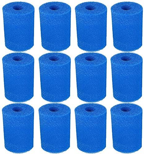 YHMX 12 Pack Filtre Cartouche Sponge pour Type H A S1 I II VI D VII B Filtre, Cartouche de Mousse de Remplacement Lavable réutilisable pour Filtre à Bain à remous Piscine,Type II
