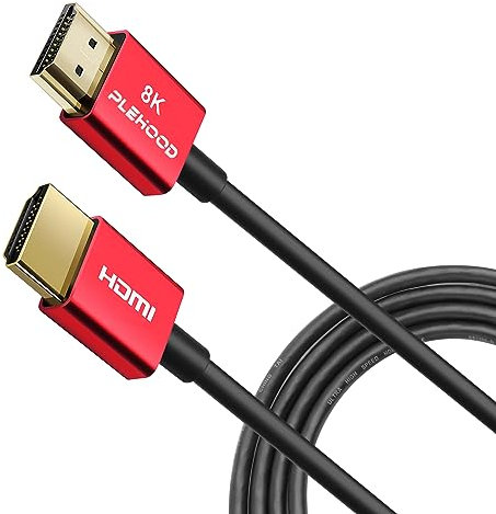 Plehood 8K HDMI 2.1 Kabel, 1,5 m, schlankes HDMI auf HDMI 48 Gbit/s, ultradünnes Kabel, 8K @ 60 Hz 4K @ 120 Hz, Dynamic HDR, eARC, Dolby Vision, kompatibel mit GH5S, NS, 8KUHD TV, PS5, 1,5 m
