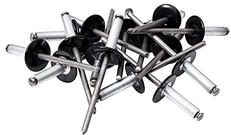 Hochwertige Fassadennieten Ø 5mm x 14, 16, 18mm, Blindnieten, Dichtnieten, Zugnieten in verschiedenen Farben und Längen MADE IN GERMANY (50, Ø 5mm x 16mm, Schwarz (RAL 9005))