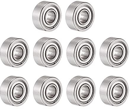 sourcing map 10 Stück SMR104ZZ Edelstahl Kugellager 4x10x4mm Doppelt Abgedichtete Lager