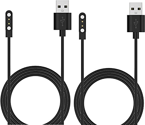 Chofit (2-pack) Cargadores diseñados para Livall BH60SE/BH51T/BH51M/BH50T/BH50M/BH62/MT1 cargador, 60 cm 100 cm USB magnético inteligente casco de bicicleta cable de carga (Negro, 100 cm)