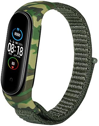 SeNool Nylon Armband Kompatibel mit Xiaomi Mi Band 6/Mi Band 5/Mi Band 4, [Klettarmband] [Weiches, Atmungsaktives, Leichtes], Bänder Kompatibel mit Mi Band 6/5/4/3 - Grün