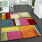 Paco Home Designer Teppich Kariert Trendig Bunt Meliert Eyecatcher Grün Blau Orange Pink, Grösse:60x110 cm