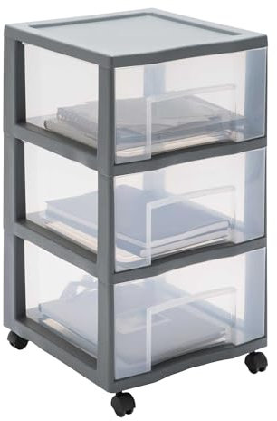 Sundis große Kommode auf Rädern TAG TOWER - 3 XL-Schubladen mit Etikettenhalter