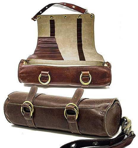 MstrSktch Leather Art Paint Brush Case for Plein Air Outdoor Easel or Artist Tripod Orgainzer - Protect Acrylic Oil Watercolor Paintbrushes