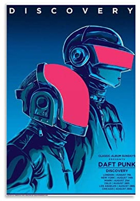 TSALF Kunstdruck Poster Kein Rahmen Daft Punk Discovery Poster Canvas Art Bilddruck Moderne Familienzimmer Dekor Poster 60x90cm