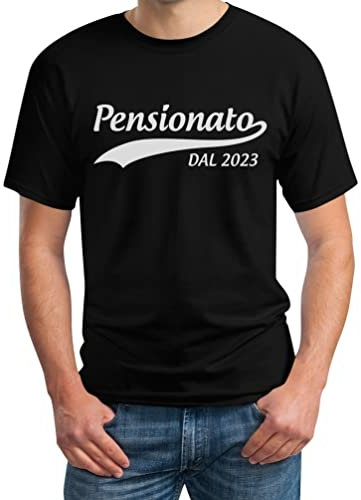 Shirtgeil Pensionato dal 2023 - Regalo Annuncio Pensione Maglietta da Uomo XX-Large Nero