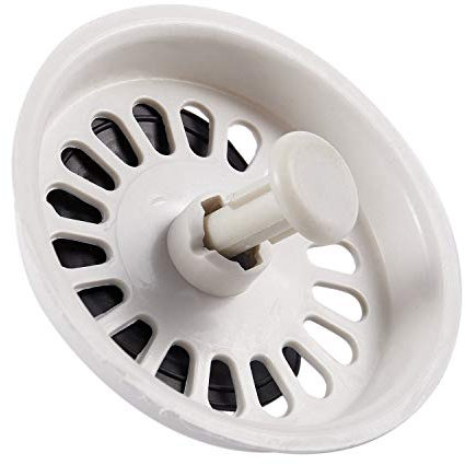 Bouchon de vidange d'évier en plastique blanc et noir 7,9 cm de diamètre