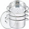 Luckyberg Mantowarka/Dampfkocher 5,0L | Dampfkochtopf 3, 4 oder 5 Teilen | Kochgeschirr mit Glasdeckel auf Edelstahl, Dampfgarer, Biodampfkocher (5 Teil)