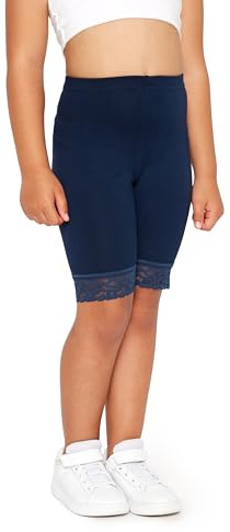Merry Style Mädchen Kurze Leggings mit Spitze Mädchen Leggings aus Viskose MS10-434 (Marineblau, 110)