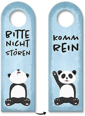 Bitte nicht stören Türhänger 3er Set aus Filz mit niedlichem Panda witziger Türanhänger mit Pandabär für Kinder und Junggebliebene Pandafans für das Kinderzimmer