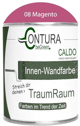 Contura Caldo 1 Liter Wandfarbe 35 Farben Deckenfarbe Contura Hohe Profi Deckkraft Klasse 1 (08 Magento)