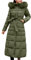TDEOK Daunenmantel Damen Extra Lang Daunenjacke Mit Kapuze Longmantel Warm Winterjacke Fell Kapuzenjacke Mit Gürtel Winterparka Tailliert Wintermantel Elegant Steppjacke Große Größen Übergangsjacke