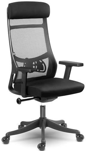 Sofotel Bürostuhl Brema - Schreibtischstuhl Stuhl Büro mit Höhenverstellung - Bequem Praktisch - Atmungsaktives Gewebe - Stabile und Langlebige Konstruktion - 70 x 70 x 127 cm - [Schwarz]