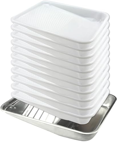 11 Piece 9 Inch Paint Tray, Metal Tray, Paint Tray Liner